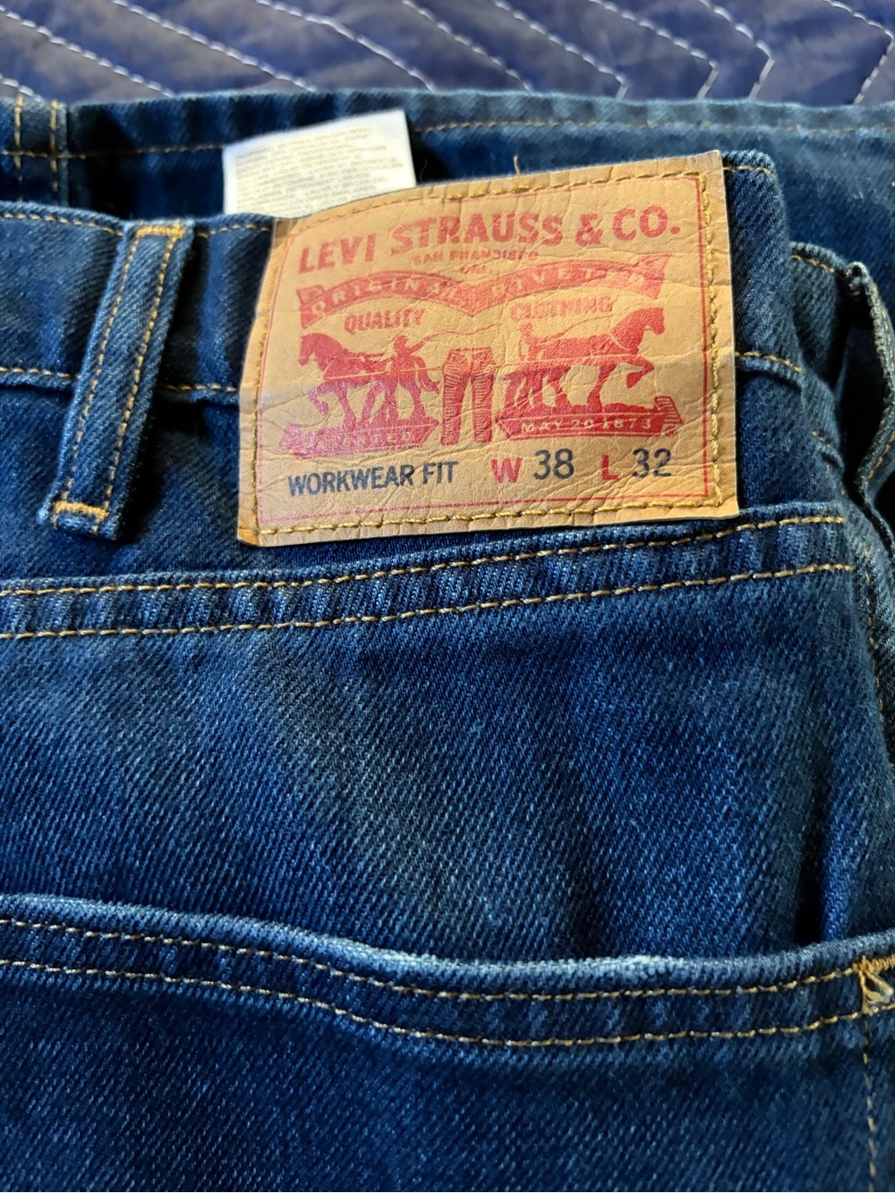 Levi's Men's Dark Blue Workwear Relaxed Jeans